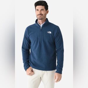 THE NORTH FACE Men's Green/blue Textured Cap Rock Quarter-Zip fleece